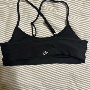 ALO Yoga Black Strappy Sports Bra